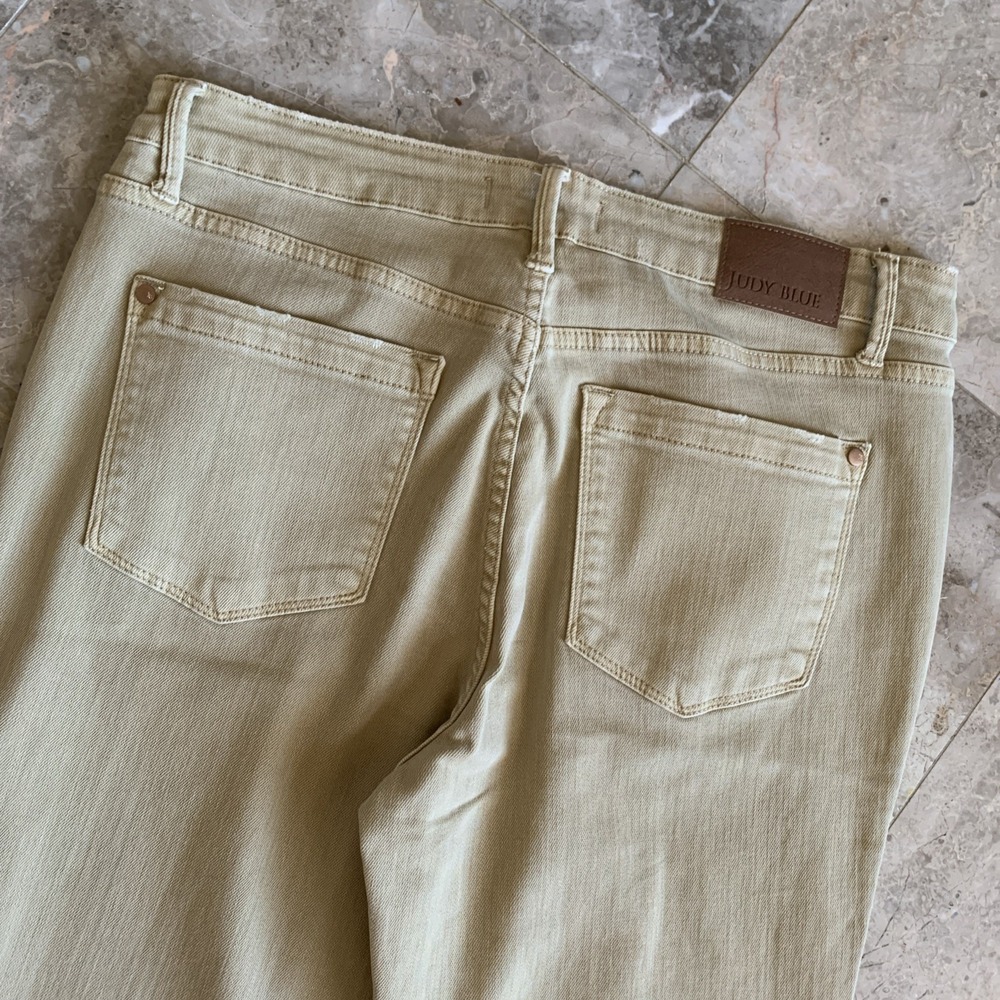 Judy Blue Jeans Womens Size 15/32 Beige Bootcut Garment Dyed 5 Pockets